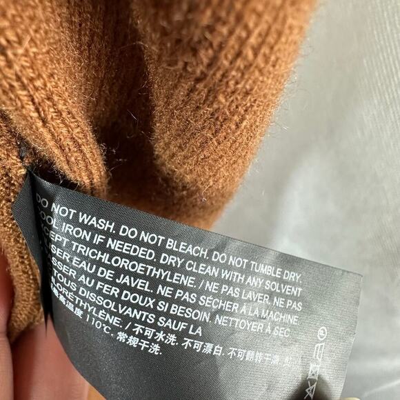 THEORY Torina Long Line 100% Cashmere Open Front Cardigan Syrup Small Neutral - Picture 6 of 11